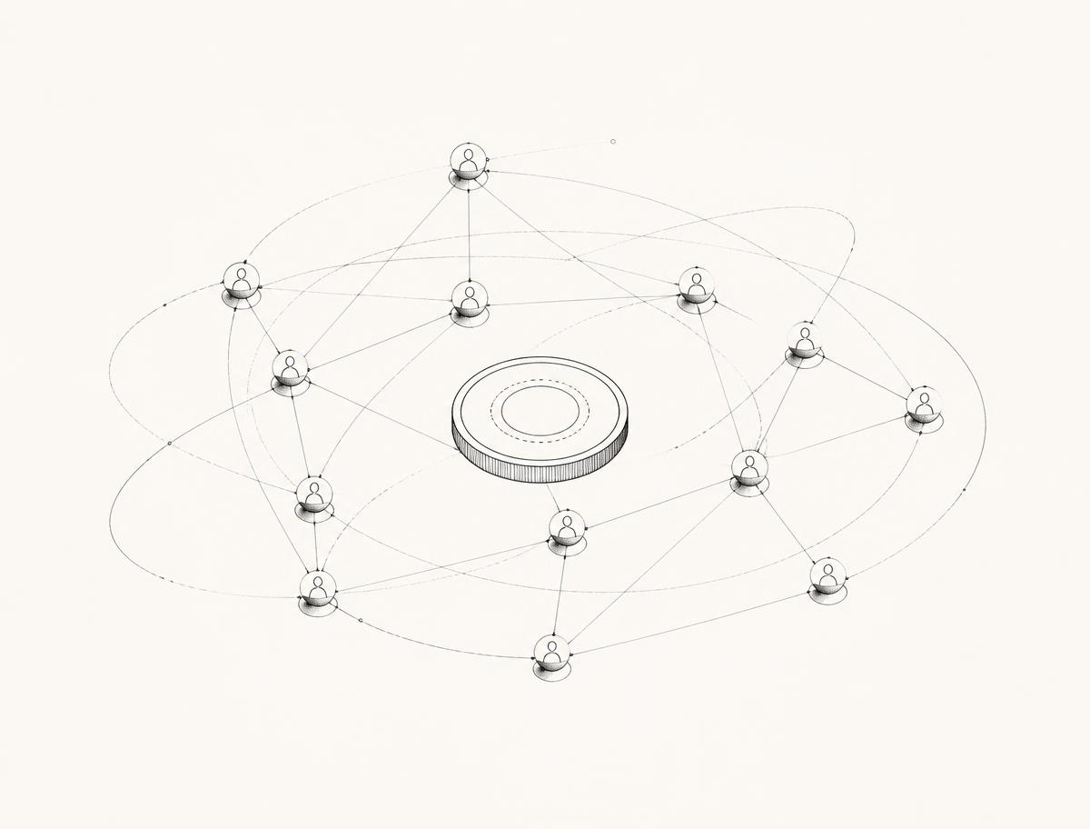 Network of agents connected around a token